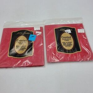 MCG Textiles Aida Cross Stitch Fabric 14 Count Red 12 x 8 New Lot 2